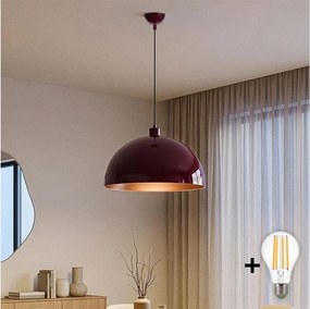 Brilagi - LED csillár kábellel METALO 1xE27/40W/230V átm. 40 cm bordó/rézszínű