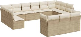 vidaXL 13 részes bézs polyrattan kerti ülőgarnitúra párnákkal
