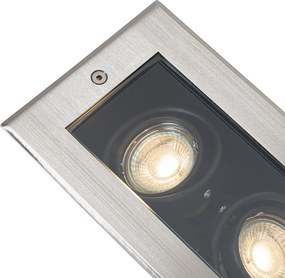 Modern kerti talajszpot acélból, 2-lámpás, állítható, IP65 - Oneon