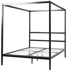 Fekete fém baldachinos franciaágy 140 x 200 cm LESTARDS Beliani