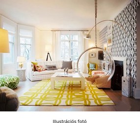 Függő fotel, átlátszó/arany/szürke, BUBBLE NEW TYP 1