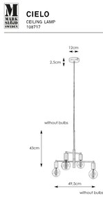 Markslöjd 108717 - Csillár zsinóron CIELO 6xE27/40W/230V fekete