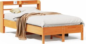vidaXL viaszbarna tömör fenyőfa ágy matrac nélkül 120 x 190 cm