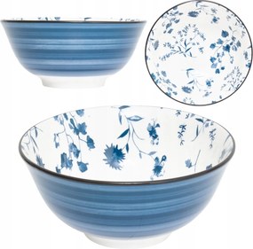 Porcelán tál 15 cm Virágos leveses étkészlet rusztikus stílus