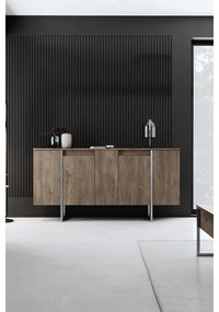 Konzolasztal Luxe - Walnut, Silver