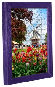 Amszterdam puzzle képkeret lila