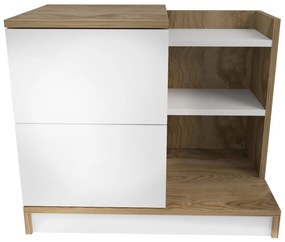 Éjjeliszekrény Rena - White, Walnut