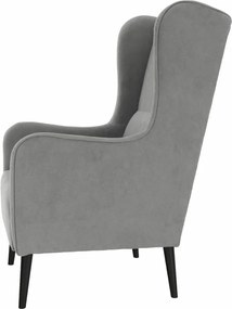 Kényelmes fotel, szürke/fekete, BREDLY