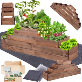 Lépcsőzetes láda állítható impregnált zöldséges magasított 45x120x30