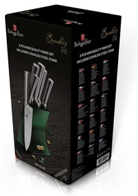 6 részes késkészlet állvánnyal smaragdzöld Berlinger Haus Emerald Collection