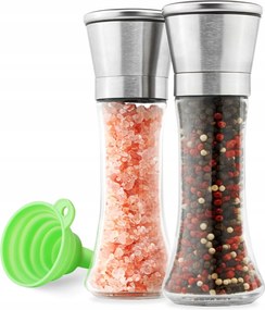 Só- és borsdaráló kézi állítható vastagságú üveg 2 db-os szett