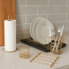 Edényszárító csepegtető papír állvány edénytartó arany