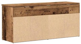 antik fa színű szerelt fa cipőtároló pad 102x30,5x45 cm