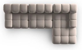 Világosbarna bársony moduláris sarokkanapé (jobb oldali) Bellis – Micadoni