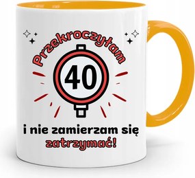 Születésnapra 40 40-es 40-es Bögre Sárga Ajándék fényképes nyomattal