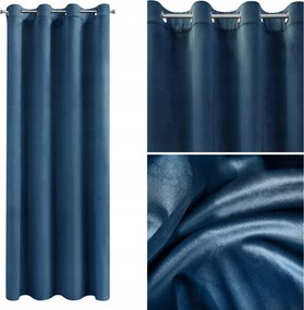 Kész velúr bársony függöny 135x250cm sötétkék