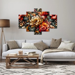 Kép - Narancs-vörös virágok (150x105 cm)