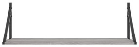 2 db szürke sonoma színű szerelt fa fali polc 80 x 25 x 25,5 cm
