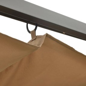 tópszínű acél pavilon behúzható tetővel 3 x 3 m 180 g/m²