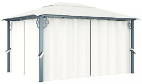 krémszínű alumíniumpavilon függönnyel 400 x 300 cm
