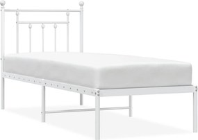 vidaXL fehér fém ágykeret matrac nélkül fejtámlával 180 x 200 cm