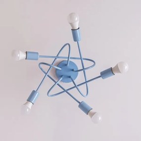 Felületre szerelhető mennyezeti csillár OXFORD 5xE27/15W/230V kék