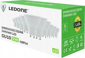 10x Led izzó GU10 5W Hőszín Prémium energiatakarékos Led szett