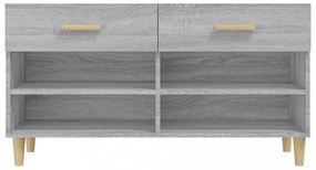 szürke sonoma színű szerelt fa cipőszekrény 102 x 35 x 55 cm