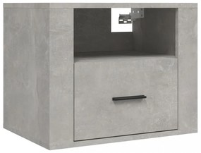 2 db betonszürke falra szerelhető éjjeliszekrény 50x36x40 cm