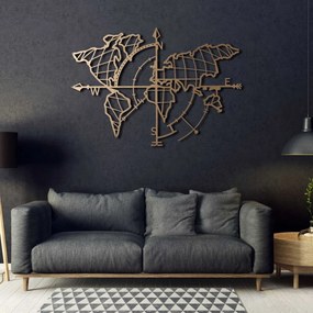 World fém fali dekoráció, 65×95 cm