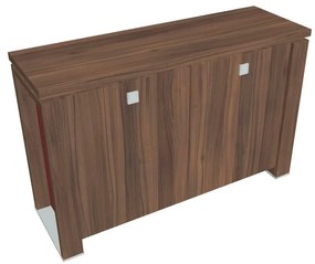 Verno+ S alacsony szekrény 140 x 46 x 90 cm, dió / piros