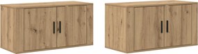 vidaXL Fali TV szekrény szett 2 pcs Artisan tölgy 80 x 34,5 x 40 cm