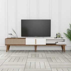 TV szekrény Milan Alt - Diós, Fehér