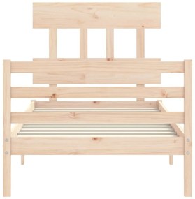 tömör fa ágykeret fejtámlával 90 x 200 cm