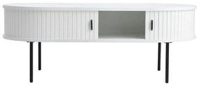 Fehér dohányzóasztal tölgyfa dekorral 60x120 cm Nola – Unique Furniture