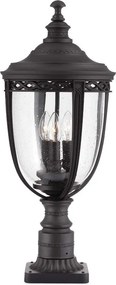 ELSTEAD FE-EB3-L-BLK ENGLISH BRIDLE Klasszikus Kültéri Állólámpa Fekete, Átlátszó E14 IP44