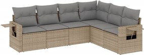 vidaXL 6 részes bézs polyrattan kerti ülőgarnitúra párnával