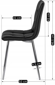 Fekete Eco-bőr Étkezőszék ENZO