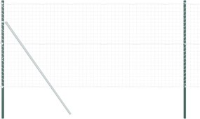 vidaXL Kerítésoszlop 2 pcs Zöld Porszórt Acél