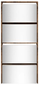 füstös tölgy 4 szintes cipőszekrény tükörrel 63 x 17 x 134 cm