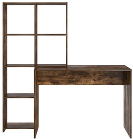 Asztal polcokkal Füstölt tölgy 138.5 x 55 x 143 cm Faanyag