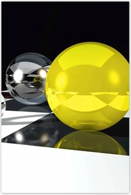 Poszterek 80x120 Sárga gömb a sakktáblán