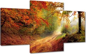 Vászonkép 100x60 Út az erdőben ősz