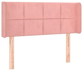 rózsaszín bársony fejtámla 103x16x78/88 cm