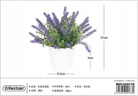 Virágtartó művirággal 21CM Fehér