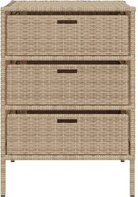 vidaXL bézs polyrattan kerti tárolószekrény 55 x 59 x 80 cm