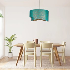 Türkiz textil búrás függőlámpa | Glimex Abazur Premium 1xE27 GA0120