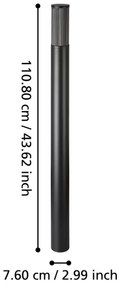 Eglo 901035 - Kültéri lámpa SALLE 1xE27/15W/230V 110 cm IP54