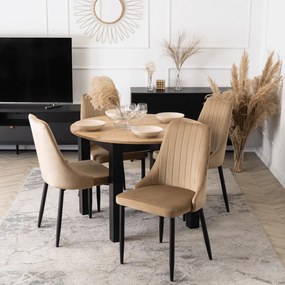 Étkezőszék bézs bársony kárpittal – BARI