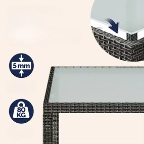 Deuba Berlin 1+4 rattan kerti garnitúra - szürke/antracit